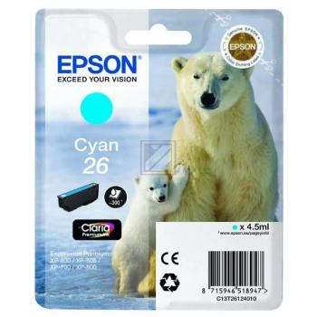 Original Epson C13T26124012 / 26 Tinte cyan