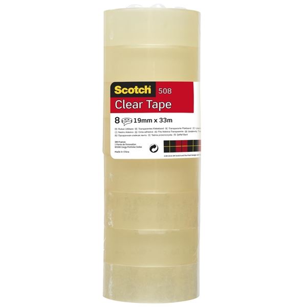 Scotch® Průhledná páska 508, 19 mm × 33 m, 8 ks Scotch® Průhledná páska 508, 19 mm × 33 m, 8 ks