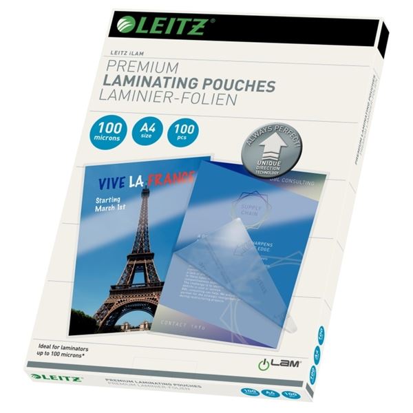 Laminovací fólie Leitz, A4, 2x100 mic,lesk, 100 ks Laminovací fólie Leitz, A4, 2x100 mic,lesk, 100 ks