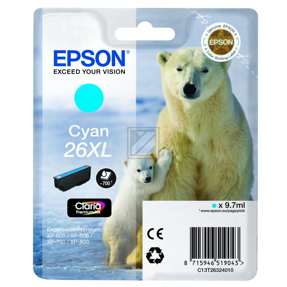 Original Epson C13T26324012 / 26XL Tinte cyan