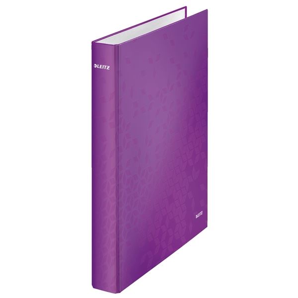 Čtyřkroužkový pořadač Leitz WOW, purpurový Čtyřkroužkový pořadač Leitz WOW, purpurový