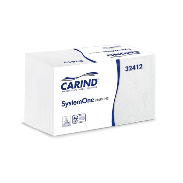 Skládané pap. ubrousky Carind-2vrstvé,bílé,6000ks Skládané pap. ubrousky Carind-2vrstvé,bílé,6000ks