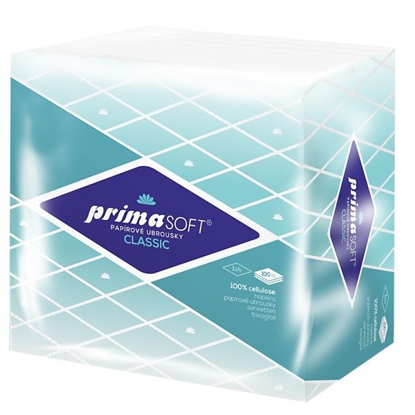 Papírové ubrousky Primasoft- 1 vrstvé, bílé, 70ks Papírové ubrousky Primasoft- 1 vrstvé, bílé, 70ks