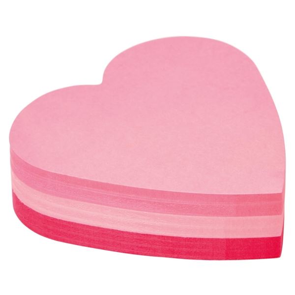 Bloček Post it, 76 x 76 mm, výsek srdce Bloček Post it, 76 x 76 mm, výsek srdce
